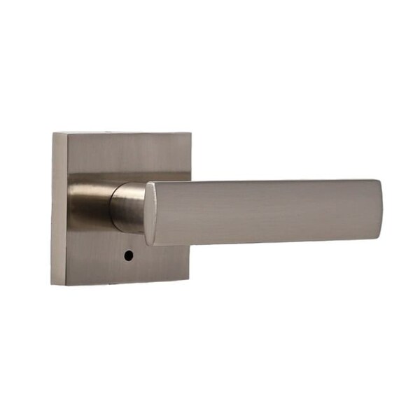 Weslock Utica Lever Privacy Lock with Adjustable Latch and Full Lip Strike Satin Nickel Finish - 007103N3NFR20