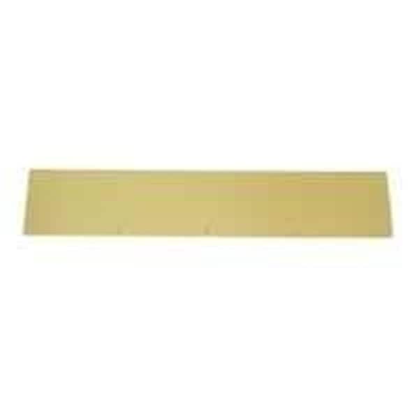 Schlage Kick Plate, 34 in L, 6 in W, Aluminum, Brass - C8400PA3-6X34