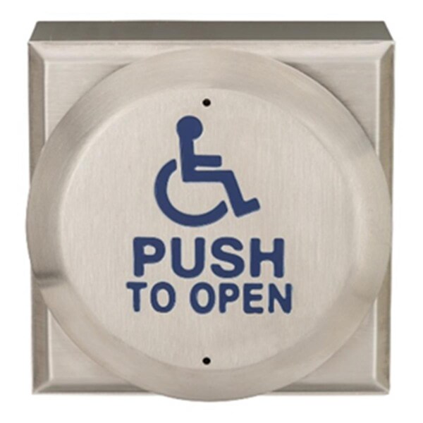Curtilage Round Push Plate with Aluminum Box, Stainless Steel - Large - CU3847791