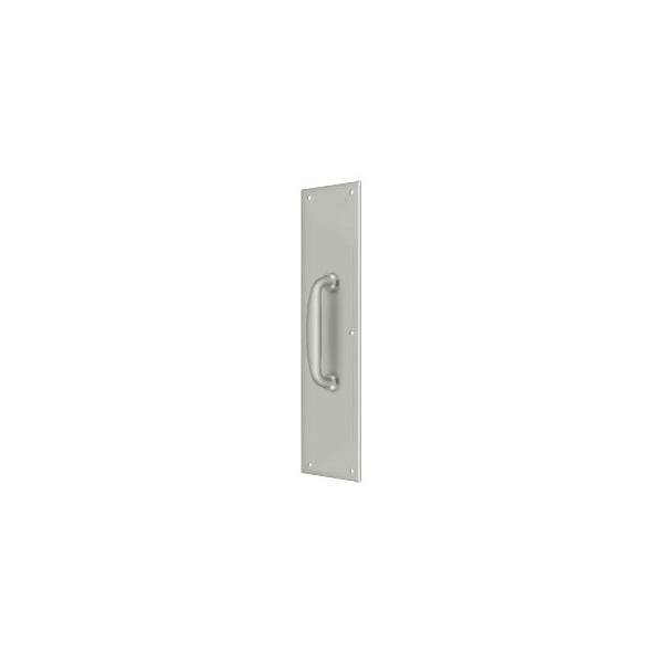 Deltana Push Plate With Handle 3-1/2" X 15 " - Handle 5 1/2" Satin Nickel - PPH55U15