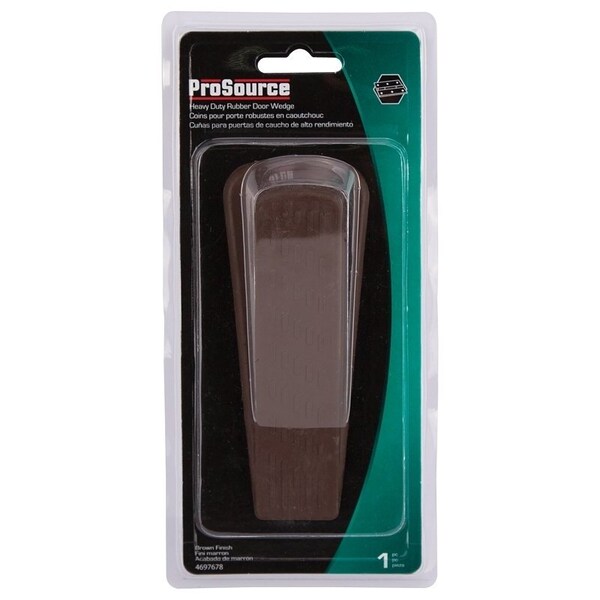 Prosource Heavy-Duty Hinge Pin Door Stop, 1-7/32 in W x 5-1/16 in L x 1-5/16 in H Projection, Rubber, Brown - FE-S801-PS