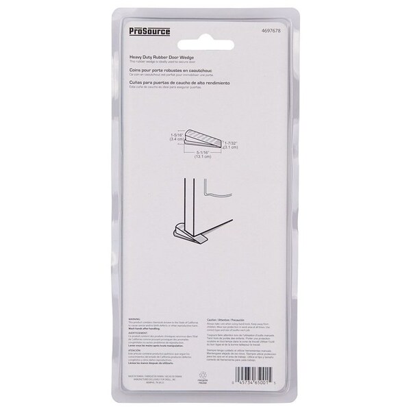 Prosource Heavy-Duty Hinge Pin Door Stop, 1-7/32 in W x 5-1/16 in L x 1-5/16 in H Projection, Rubber, Brown - FE-S801-PS