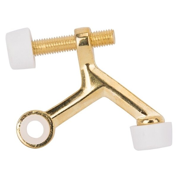 Prosource Light-Duty Hinge Pin Door Stop, 2-1/4 in Projection, Die-Cast Zinc & Plastic, Brass - H20-B020-PS