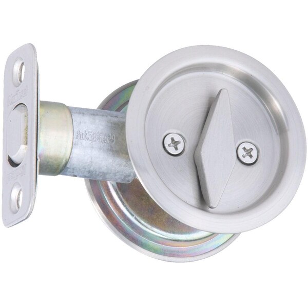 National Privacy Satin Nickel Pocket Door Lock Pull - N350363