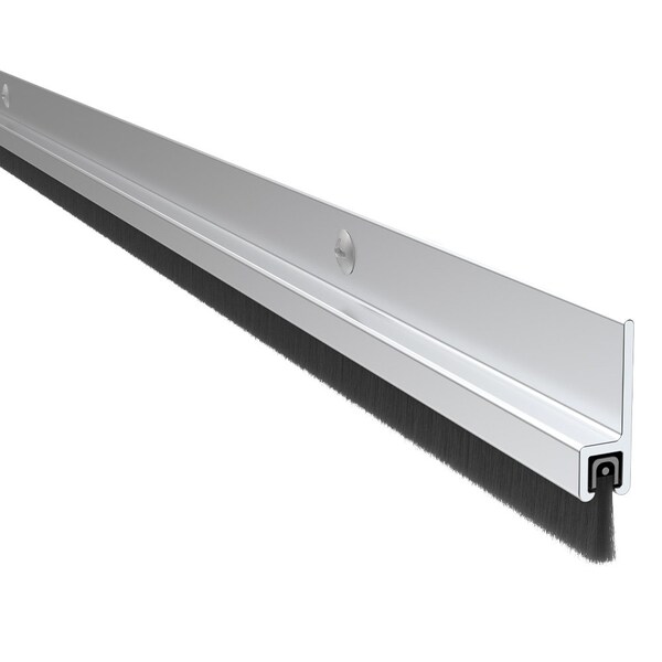 Pemko 18041CNB36 36" 180 Degree Aluminum Retainer Weatherstrip with 3/4" Nylon Brush Clear Aluminum - 18041CNB36