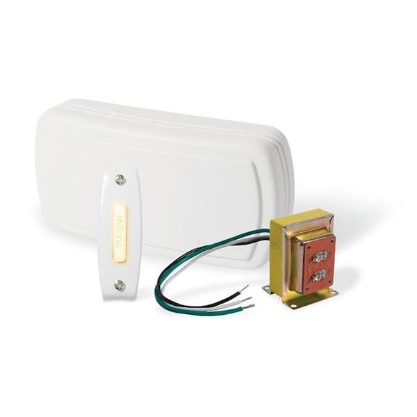 Broan-Nutone Broan-Nutone BK115LWH Builder Chimes Kit with Lighted Pushbutton; White - BK115LWH