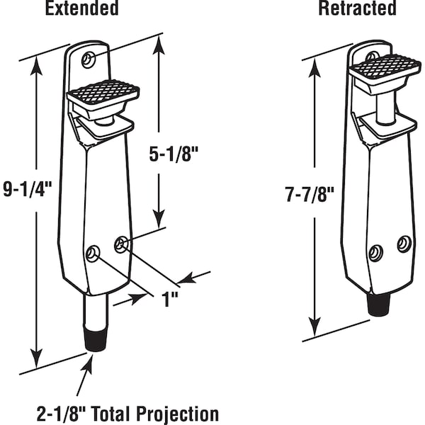 Prime-Line Step-On Door Holder, 9 in.  Overall Height, Diecast, Aluminum Painted Color Single Pack - 658-1015