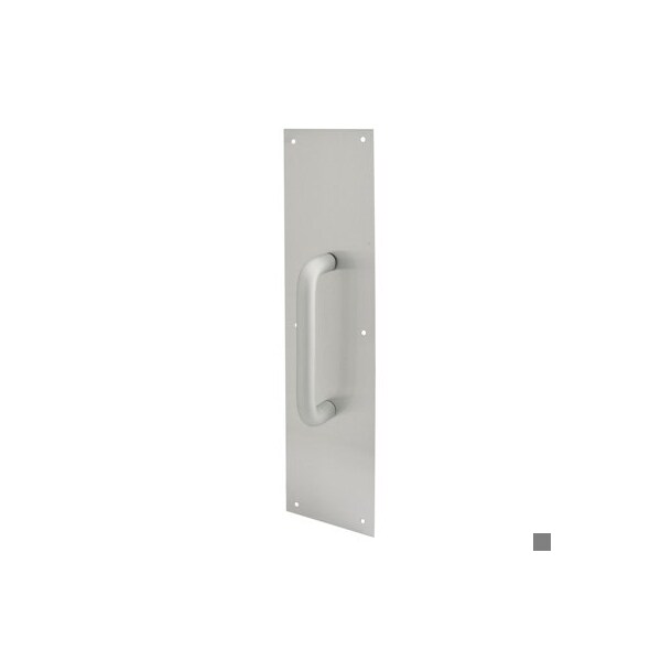 Prime-Line Door Pull Plate with Handle, Satin Aluminum, 4 x 16 in. (Single Pack) - J 4715