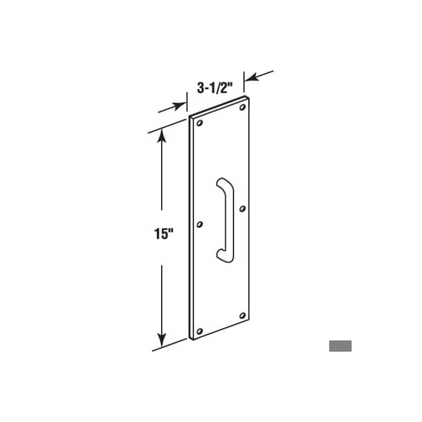 Prime-Line Door Pull Plate with Handle, Satin Aluminum, 4 x 16 in. (Single Pack) - J 4715