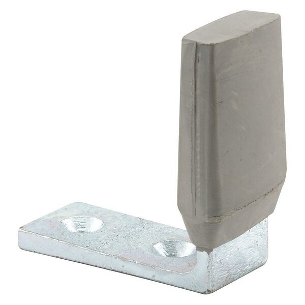 Primeline Tools Door Stop, 2-11/16 in. Height, Steel, Brushed Aluminum, Gray Rubber (Single Pack) - MP4592