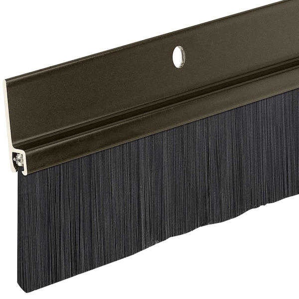 Randall 7' Brown Aluminum Brush Door Sweep For Gap Up To 1 1/2" - 7 FT BS-220-BR