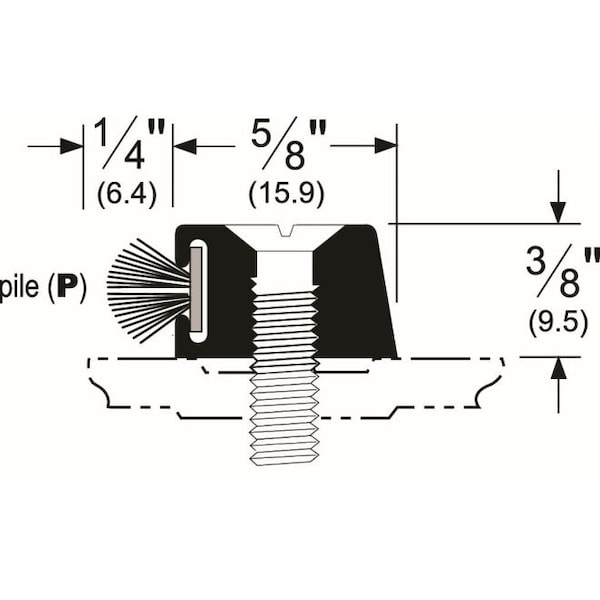 Pemko 184AT36 36" Threshold Stop Strip with ThermoSeal Aluminum - 184AT36