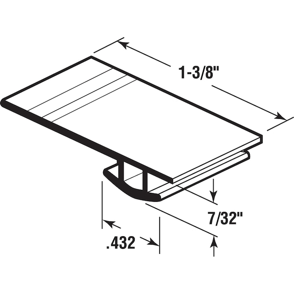 Prime-Line 7/8 in. to 1-3/8 in. x 7 ft. Black Vinyl Sliding Screen Door Weatherstrip Single Pack - PL 14696