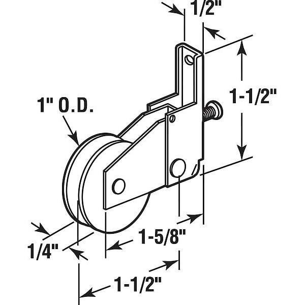 Prime-Line Sliding Screen Door Spring-Loaded Roller, High Density Polyethylene Ball Bearing Roller (2 Pack) - B 605