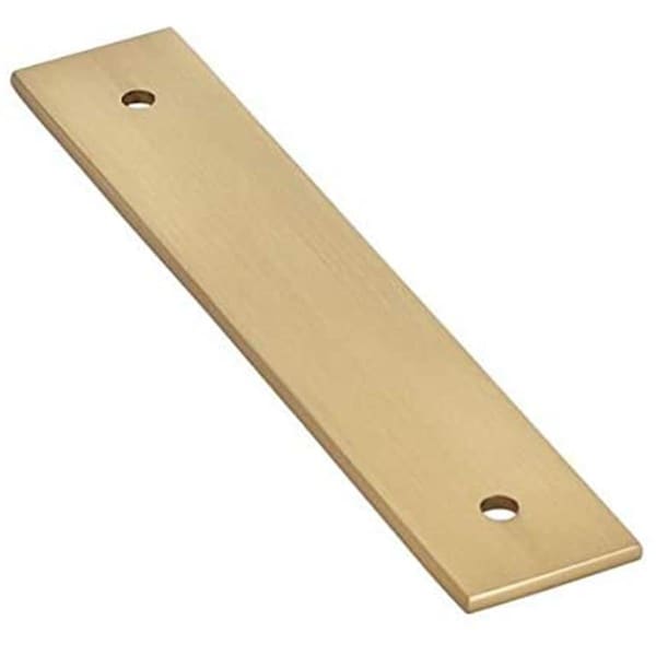Patioplus 4 in. Center to Center Back Plate for Pulls, Satin Brass - PA2001657