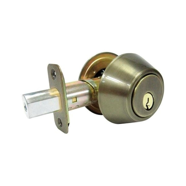 Faultless Faultless 5002075 Antique Brass Metal Double Cylinder Lock; ANSI Grade 3; 1.75 in. - 5002075