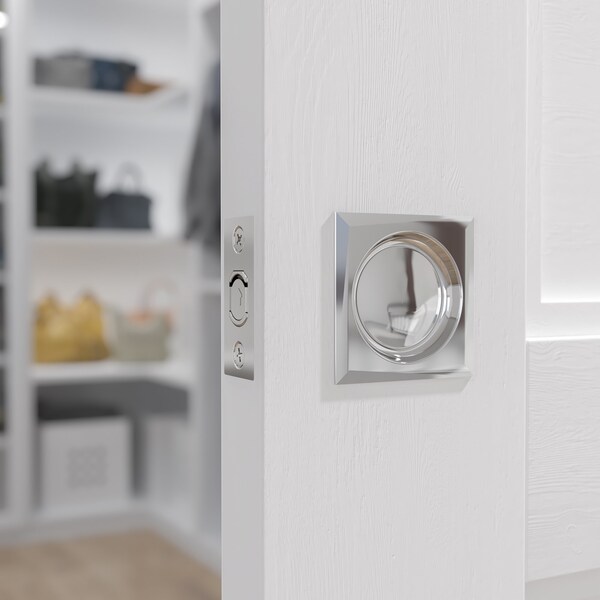 Richelieu 2 716inch 62 mm Square Pocket Door Passage Pull, Chrome - 17SC10