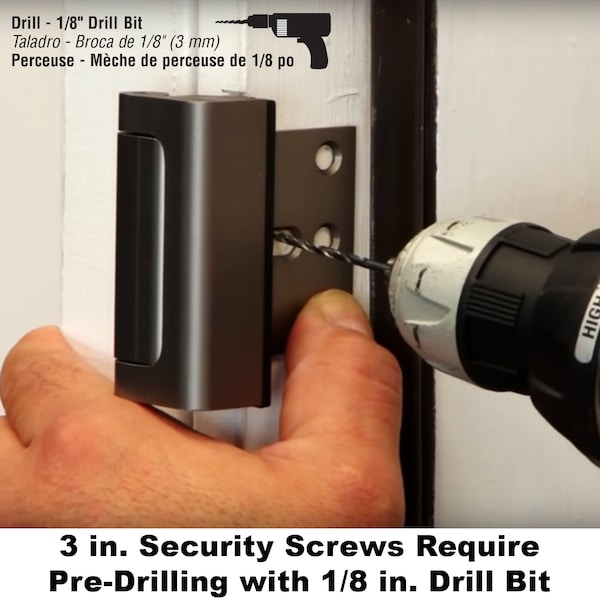 Prime-Line Door Reinforcement Lock, 3 in. Stop, Aluminum Construction - U 10826