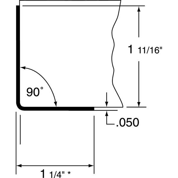 Rockwood Door Edge Guard, 1-3/4"W X 42"H - 304.32D 42