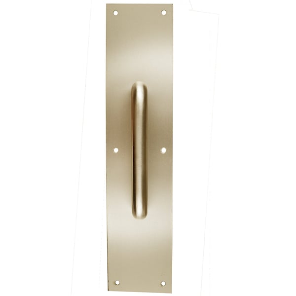 Trans Atlantic Co. 4 in. x 16 in. Bright Brass Pull Plate with Round Pulls - GH-PP5425-US3