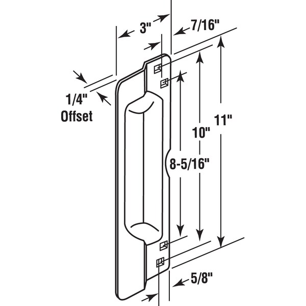 Prime-Line Steel Latch Guard Plate Cover for Out-Swinging Doors, Bronze 1 Set - U 9504