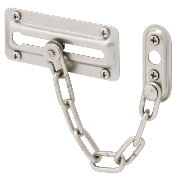 Prime-Line Door Guard with Steel Chain, Satin Nickel Single Pack - U 10386