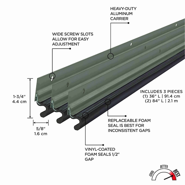 M-D Building Products Satin Nickel Aluminum and Vinyl-coated Foam Heavy-duty Screw-on Top and Sides Door Seal Kit - 52051