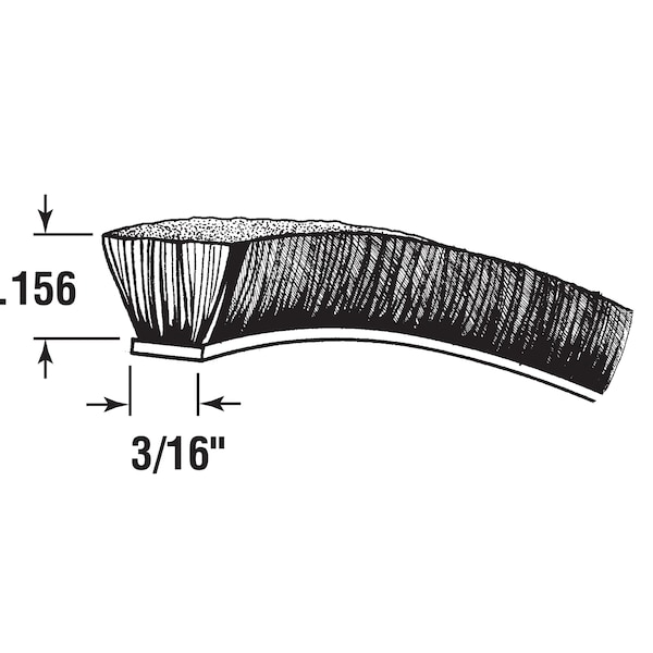 Prime-Line Weatherstrip, 3/16 in. x 0.156 in. x 100 ft., Gray (1 Roll) - P 7823