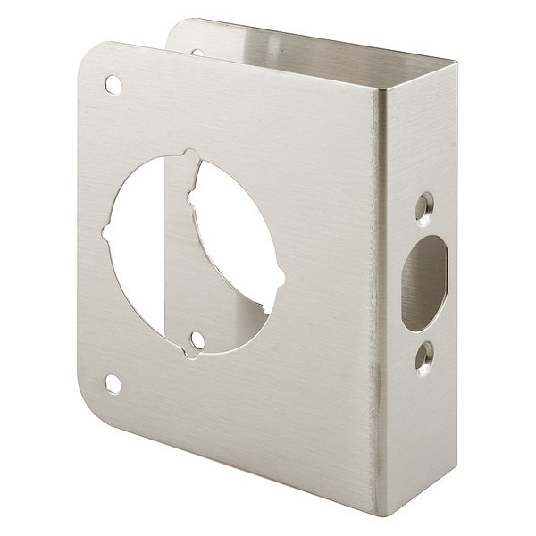 Primeline Tools Lock and Door Reinforcer, 1-3/8 in. x 2-1/8 in., Stainless Steel, Natural Finish (Single Pack) - MP9454