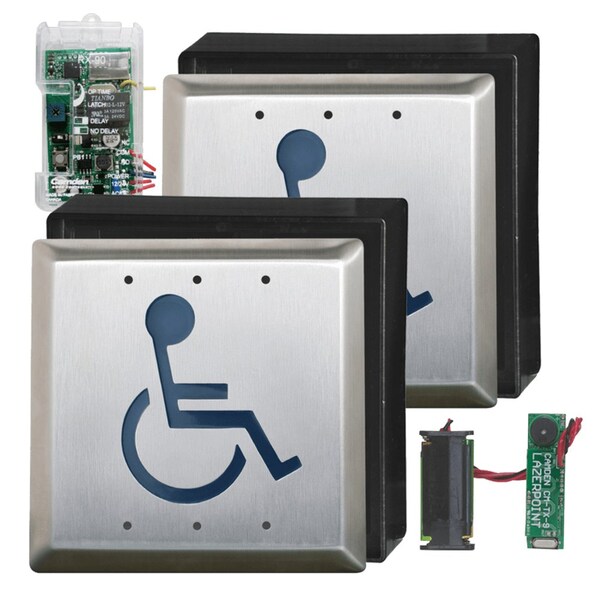 Camden Lazerpoint 915Mhz Switch Kit, Contains 2 CM-45/4 4-1/2-in Square Push Plate Switches, 2 CM-43CB - CM-RFL454-SA