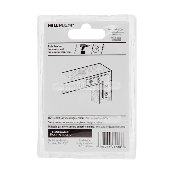 Hillman 15 x 037 in Zinc Plated Flat Corner Iron - 851084
