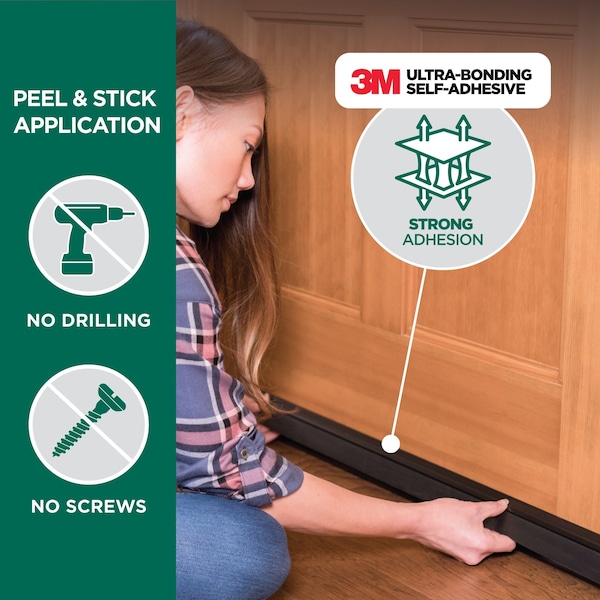 M-D Building Products 36 in. Silver Aluminum and Vinyl CINCH Self-adhesive Door Sweep - 43300