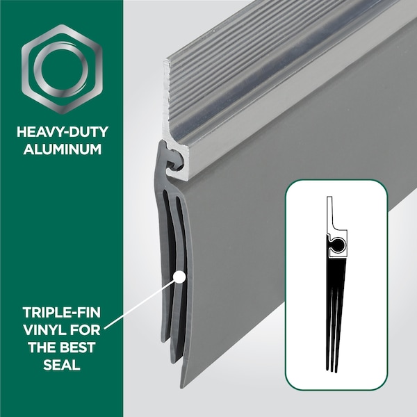 M-D Building Products 36 in. Silver Aluminum and Vinyl CINCH Self-adhesive Door Sweep - 43300
