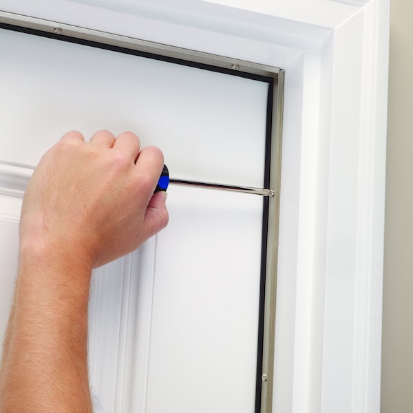 M-D Building Products Satin Nickel Aluminum and Vinyl Screw-on Top and Sides Door Seal Kit - 49002