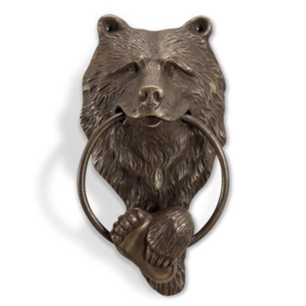 Spi Home SPI Home 34756 Brass Bear Head Doorknocker - 10 x 5.5 x 3 in. - 34756