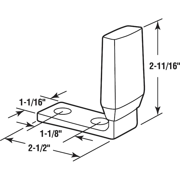 Prime-Line Door Floor Stop, Brushed Aluminum Finished Steel Single Pack - J 4592