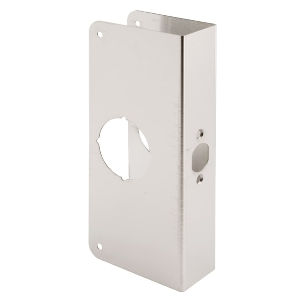 Prime-Line 1-3/4 in. x 9 in. Stainless Steel Lock and Door Reinforcer, 2-1/8 in - U 9586