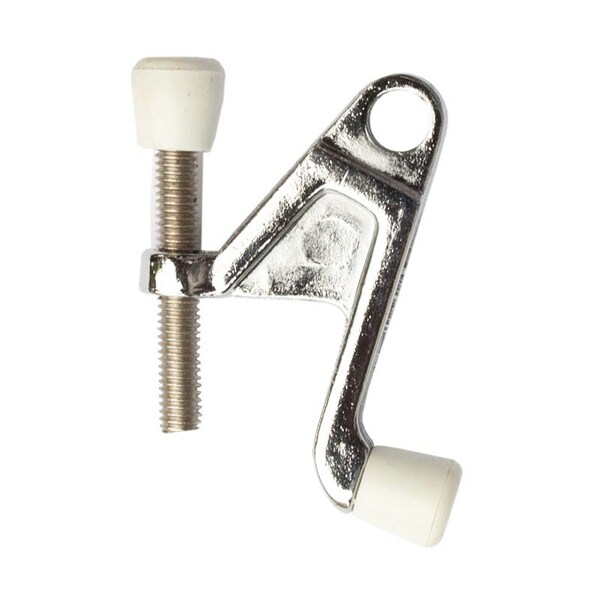 Orca Hardware Heavy Duty Hinge Pin Door Stop, With White Tip, Zinc Alloy, US26 Polished Chrome Finish - TH-HPHD-26