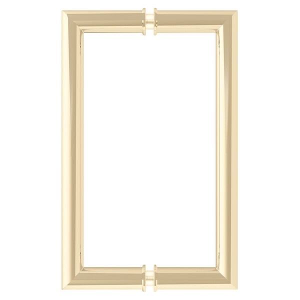 Cr Laurence Satin Brass 8-in MT Series Round Tubing Mitered Corner Back-to-Back Pull Handle - MT8X8SB