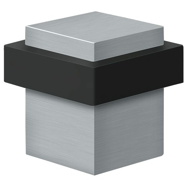 Deltana Square Universal Floor Bumper 1-3/8" Satin Chrome - UFBS138U26D
