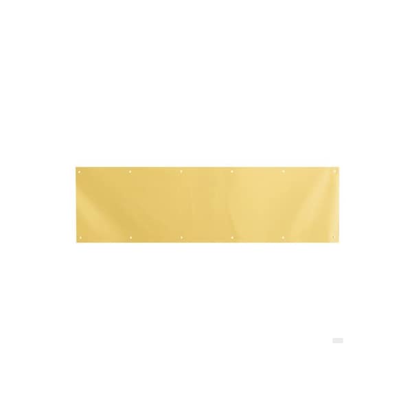 Prime-Line 10 in. x 34 in., Brass, Door Kick Plate, Polished Brass (Single Pack) - J 4621