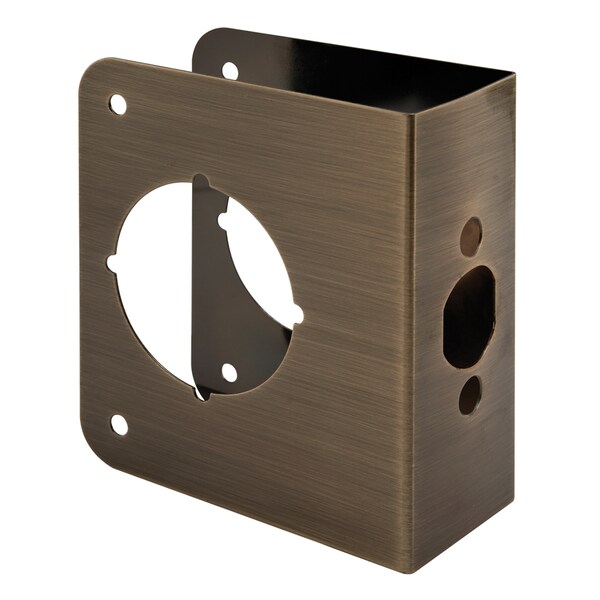 Prime-Line 1-3/4 in. x 4-1/2 in. Thick Solid Brass Lock and Door Reinforcer - U 9573