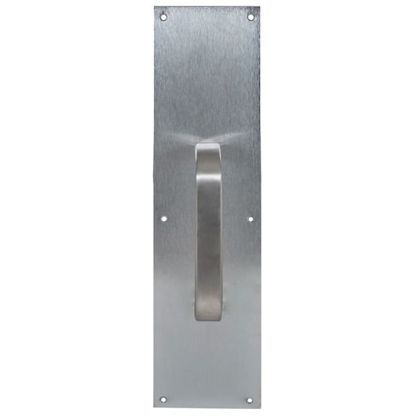Trimco Square Corner Pull Plate 8" 1199 Pull Satin Stainless Steel 4"x16" - 1014-3B.630