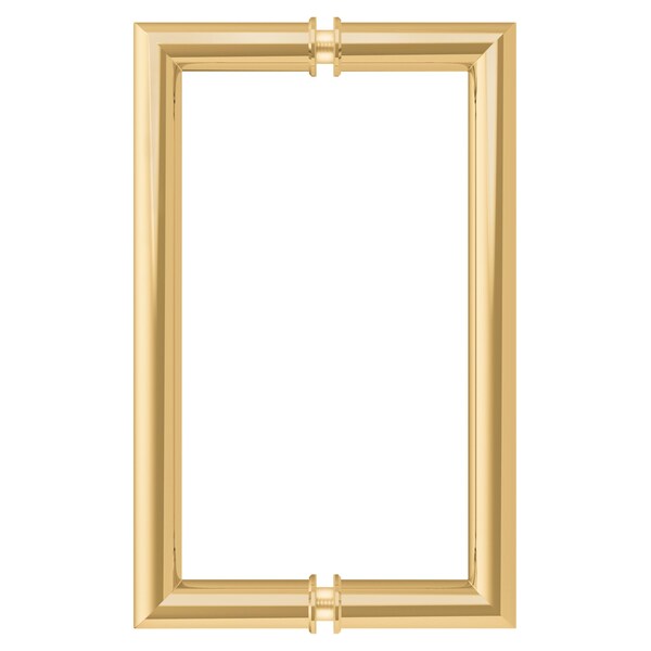 Cr Laurence Unlacquered Brass 8-in MT Series Round Tubing Mitered Corner Back-to-Back Pull Handle - MT8X8ULBR