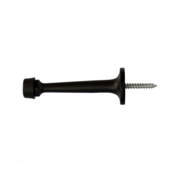 Orca Hardware Heavy Duty Rigid Door Stop With Black Tip, Brass, 3-1/4 Length, US10B Oil-Rubbed Bronze Finish - TH-30HD-10B