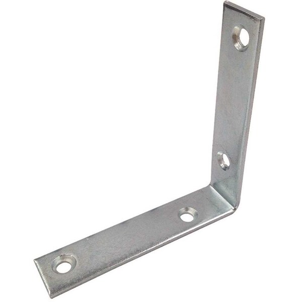 Prime-Line 4 in. Corner Brace with Screws Zinc Plated, 2PK - MP11346-2