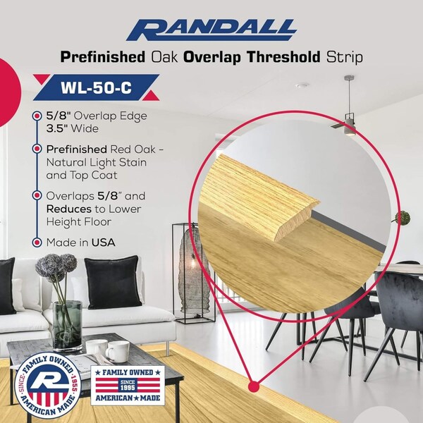 Randall 3 1/2In. X 5/8In. OVERLAP THRES - 6 FT WL-50-C