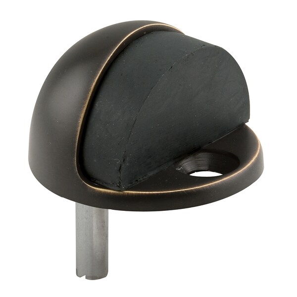 Prime-Line Door Stop, 1 in. Reach, Cast Brass, Oil Rubbed Bronze Finish, Floor Mount Single Pack - 658-1024