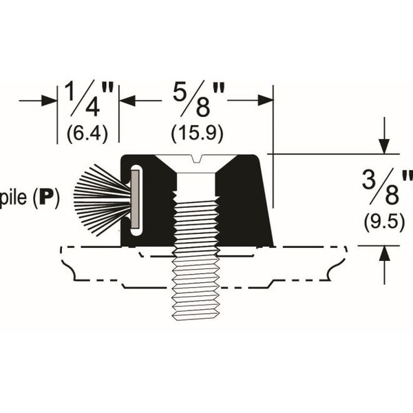 Pemko 184DT37 37" Threshold Stop Strip with ThermoSeal Dark Bronze - 184DT37