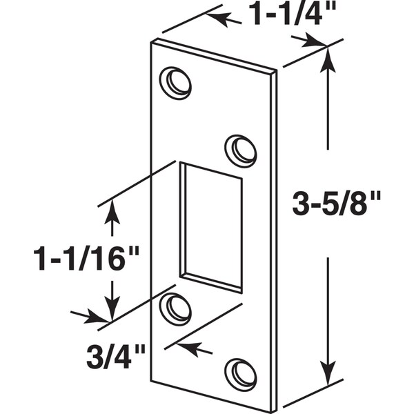Prime-Line Prime-Line 3.625 in. H X 1.25 in. L Nickel Steel High Security Deadbolt Strike - E 2292
